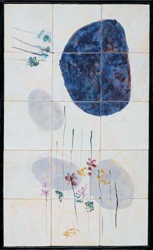 Panel of ceramic tiles