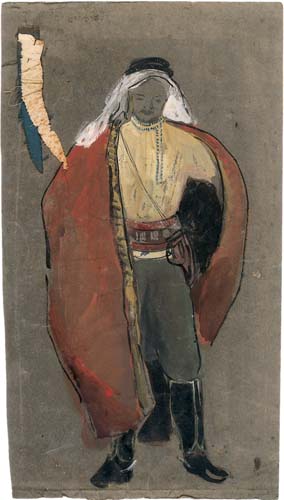 Study for the costume of the leader of the Watchmen, Israel (Shimon Finkel) in the play "Watchmen"