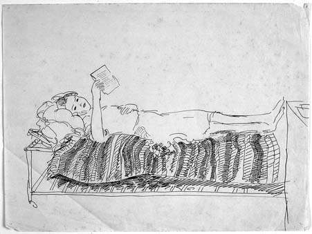 Woman Reclining and Reading