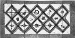 Panel of ceramic tiles