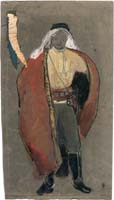 Study for the costume of the leader of the Watchmen, Israel (Shimon Finkel) in the play "Watchmen"